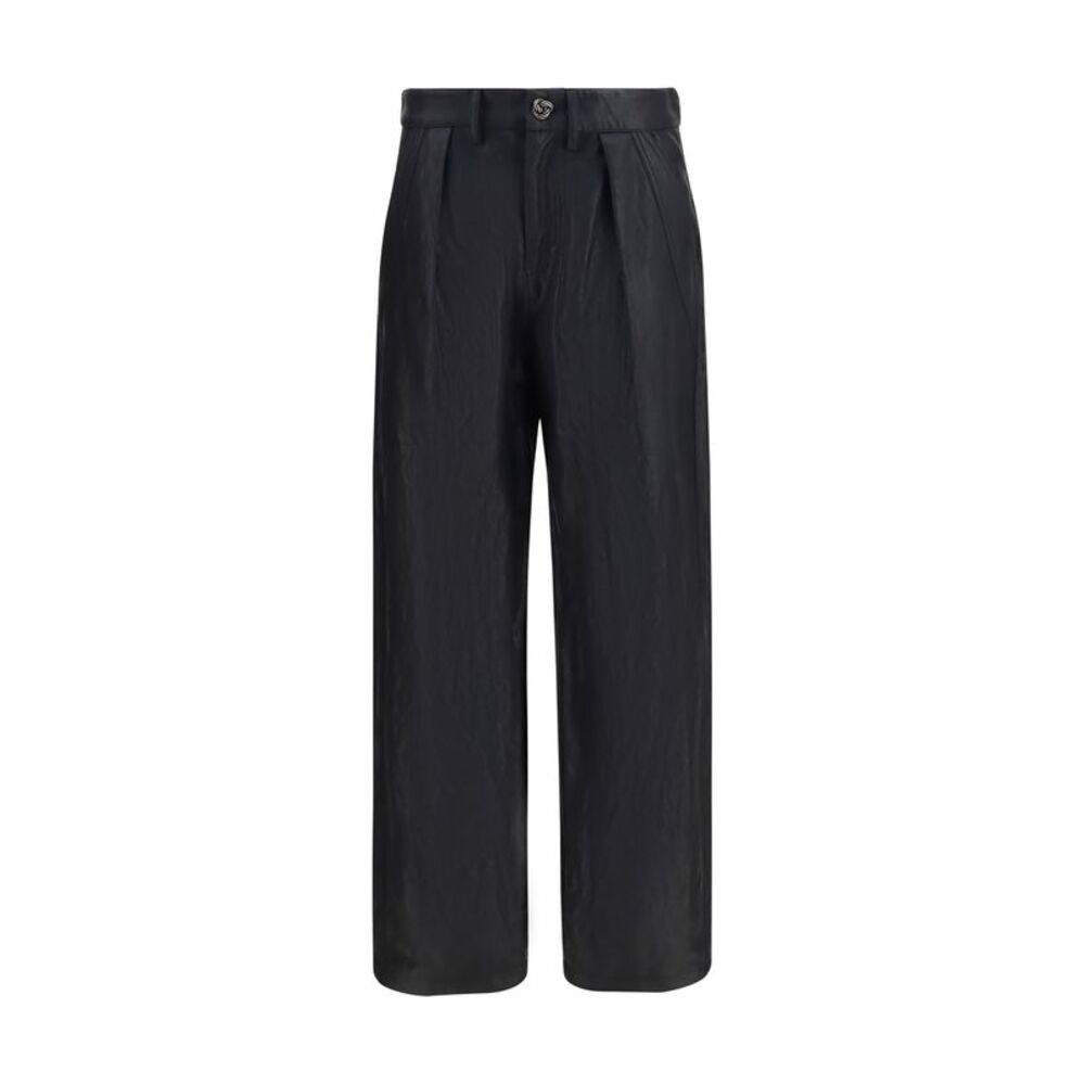 Kristina Ti Women Straight-Leg Faux Leather Pants With Vintage Effect